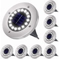 thumbnail image 1 of Luces solares para exteriores (8 unidades), 8 luces LED solares para suelo, blanco frío de 6000 K, IP65 a prueba de agua, focos solares empotrables para caminos, patios, terrazas e iluminación subterr, 1 of 5