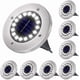 thumbnail image 1 of Luces solares para exteriores (8 unidades), 8 luces LED solares para suelo, blanco frío de 6000 K, IP65 a prueba de agua, focos solares empotrables para caminos, patios, terrazas e iluminación subterr, 1 of 5