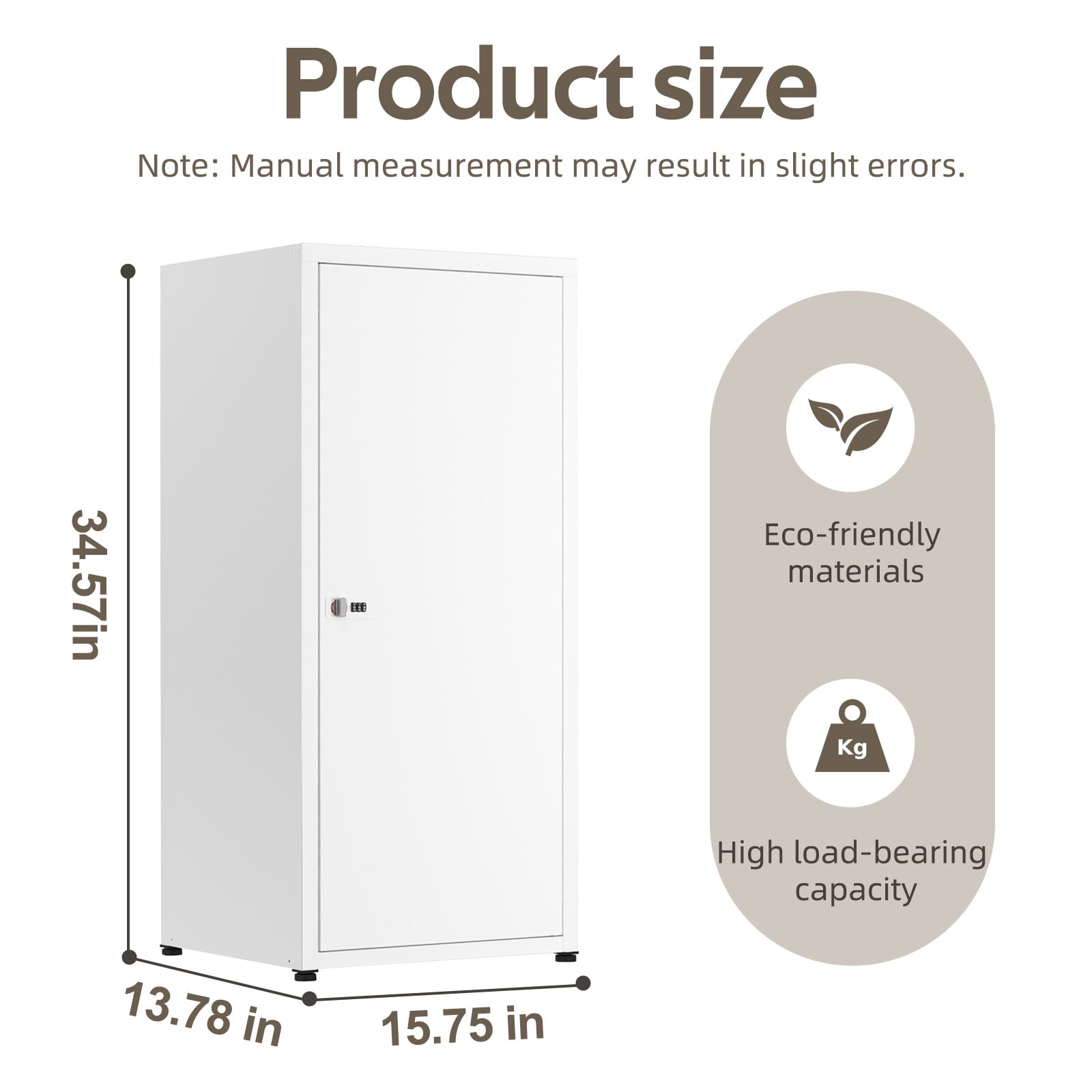 Heavy-Duty Metal Locking Storage Cabinet with Dial Lock, 34.6” Tall Stackable Locker with 2 Adjustable Shelves, Powder-Coated Steel for Home/Office/Bathroom/Kitchen