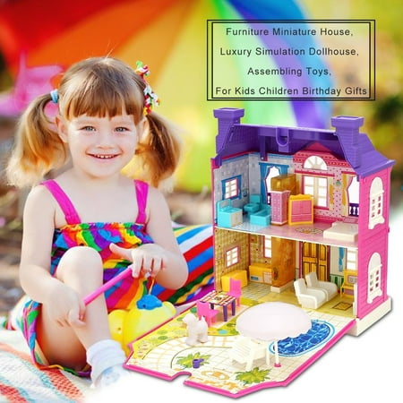 Creative Movement Music - Dollhouse Miniature with Furniture, DIY Dollhouse Kit with Light and Music Movement, Creative Room for Christmas Gifts Idea