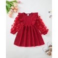 thumbnail image 3 of Vestido de Suéter de Punto para Niñas Sweetabby 4T Rojo de Manga Larga, 3 of 8