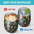 thumbnail image 4 of 12oz Stemless Wine Tumblers Colorful Controllers Games Words Black Pattern Vacuum Insulated Stainless Steel Travel Tumbler Cups Mug with Lid and Straw for Champaign,Cocktail,Beer with Cleaning Brush, 4 of 5