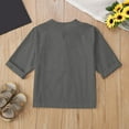 thumbnail image 4 of Penkiiy Girls Cotton Linen Shirt with Half-Button Design & Pocket | Breathable Summer Top for Toddler to Big Kids | Trendy Casual Wear (Solid Colors, Ages 5-14) 11-12 Years Gray, 4 of 4