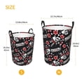 thumbnail image 3 of Balery Vintage Skull Casino Cesta de ropa redonda con asas, impermeable, independiente, para ropa, juguetes, dormitorio y familia-Small, 3 of 6
