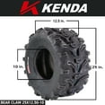 thumbnail image 2 of Kenda Bear Claw 25x12.5-10 Rear Off-Road Tire for All-Terrain (ATV), Utility Task (UTV), & Side-by Side (SXS) Vehicles 25/12.5-10 w/ Keychain, 2 of 9