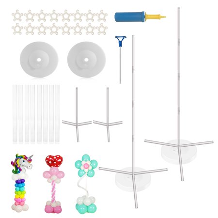 Outdoor Event Decoration Party Zealot Quick & Easy 2 Set Balloon Column Stand Kit, 2019 Updated, Tripod Sturdy Bases for Outdoor & Indoor Birthday, Baby Shower, Candy Party, Kids Event Balloon Decoration ()