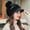B_ Black, variant on Faux Fur Trendysboy Beret Cap for Women Winter Hat with Visor Bill Stylish Plush Cloche Trendy Painter Hats with Pom Pink
