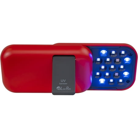 UPC: 0850009545787 | LivePure Portable UV-Sanitizer  Handheld UV Disinfectant Device with Rechargeable Battery and Medical Grade UVC Technology  Empire Red