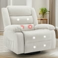 thumbnail image 1 of Lnsenfin Oversized Swivel Rocker Recliner Chair for Adults with Massage for Living Room,Beige, 1 of 6