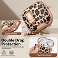 thumbnail image 4 of for AirPods 4 Case, with Safty Lock & Phone Stand for Floral AirPods 4th Generation Case Cover for Women Girly, iPod 4 Case with Keychain & Cleaner Kit- Leopard Print, 4 of 7
