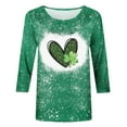 thumbnail image 4 of Jacenvly Printed T-shirt 3/4 Sleeves Blouse Crew Neck Leisure Quality Guaranteed! Birthday Gifts for Women Items for Women, 4 of 4
