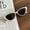 Beige, variant on Cat Eye Shape Sunglasses Beach Sun Protection Sun Glasses Fashion Shades 90s Glasses Summer Eyewear