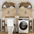 thumbnail image 6 of Over The Toilet Storage Cabinet, Bathroom Shelf Organizer Freestanding, Bathroom Arch Cabinet Over Toilet with Toilet Paper Holder and Anti-Tipping Device, Wood, 6 of 8