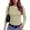 329#Dark Green, variant on Women Crew Neck Gingham Shirt Ribbed Fabric Long Sleeve Fitted Casual Top M