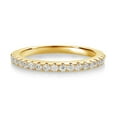 thumbnail image 2 of Gem Stone King 18K Yellow Gold Plated Silver Eternity Wedding Band Ring Moissanite (0.30 cttw, Size 8), 2 of 3