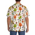 thumbnail image 3 of Uemuo Animals Forest Pattern Cotton Linen Short Sleeve Shirts,Casual Lightweight Button Down Shirts,Vacation Beach Summer Tops-, 3 of 7