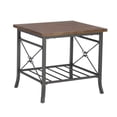 thumbnail image 6 of Linon Anders 3 Pc Metal and Wood Occasional Table Set Plank Style Tops in Brown, 6 of 10