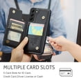 thumbnail image 5 of for Samsung Galaxy S22 Plus Premium PU Leather Back Case, Multiple Card Slots Design, Double Magnetic Clasp Study Kickstand RFID Blocking Classic Phone Cover for Samsung Galaxy S22 Plus, Black, 5 of 9