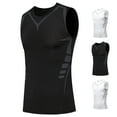 thumbnail image 1 of Sentmoon Tank Top Men Summer Sleeveless Crew Neck Men Undershirts Solid Color Relaxed Fit Oversized Moisture Wicking Workout Shirts for Men Beach for Layering Under Shirts White S, 1 of 3