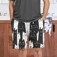 thumbnail image 6 of Men's Pajama Shorts Bottoms with Pockets Soft Lightweight Lounge Sleep Wear White Black Cat, 6 of 6