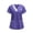 #114-Purple, variant on Craaazy Plus Size Women's Solid Color Nursing Scrub T-shirts with Contrast V-Neck and Multi Pockets for Medical Work Gift