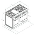 thumbnail image 2 of KOSTCH 48in Propane Gas Range in Stainless Steel with 6 Sealed Burners & 1 Griddle and Double Oven ( 4.6&2.2 Cu.ft.), 2 of 8