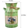 thumbnail image 2 of Rustic Iron Vase with Bow Knot String, Bucket Decorative Flower Vase for Farmhouse Kitchen Wedding Dinner (No Flowers), 2 of 7