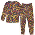 thumbnail image 2 of FORMRS Long Sleeve Top and Pants Pajama Set for Niños 2-Piece Sleepwear, Sizes 18M-8Y, Yellow Floral, 2 of 6