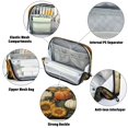 thumbnail image 4 of Standing Pencil Case with Base Large Capacity Stationery Pouch Pen Bag with Zipper for Women Men Pumpkins and Sunflowers Pattern, 4 of 7