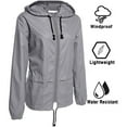 thumbnail image 6 of ZJXFGS Men and Women's Hooded Raincoat Waterproof Rain Jackets Lightweight Raincoat for Women Outdoor Hooded Windbreaker Gray S, 6 of 7