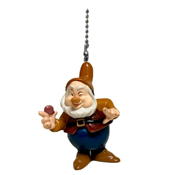 Happy Holding Gem Dwarf PVC Fan Lamp Light Pull Chain Figure Figurine Snow White New