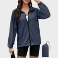 thumbnail image 2 of VEKDONE Rain Jacket for Women with Hood Waterproof Lightweight Rain Hooded Jacket Packable Thin Raincoat with Pockets Full Zip Up Hiking Jackets, 2 of 9
