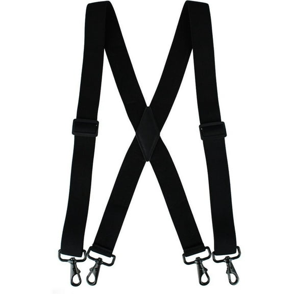 CTM  Elastic X-Back Black Swivel Hook Suspenders (Men)