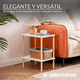 thumbnail image 4 of Mesa Centro Lateral Minimalista Madera Doble Repisa 60cm Color Blanco, 4 of 6