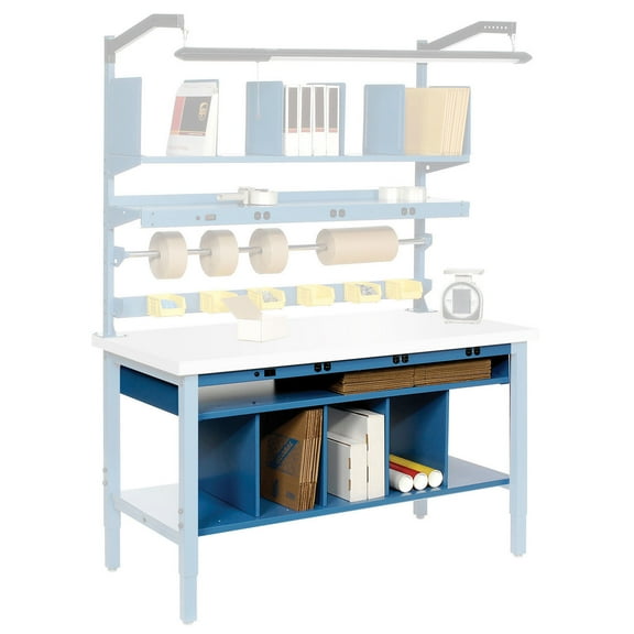 Global Industrial 606966 72 in. Lower Shelf Kit with Dividers