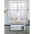 thumbnail image 2 of Lavender Floral Tier Curtains 24 Inch Length,Sheer Curtains for Bedroom Living Room Window Spring Flowers Botanical Plants Rod Pocket Drapes Kitchen Curtains Small Half Window 27.5"x24" 2 Panels, 2 of 6