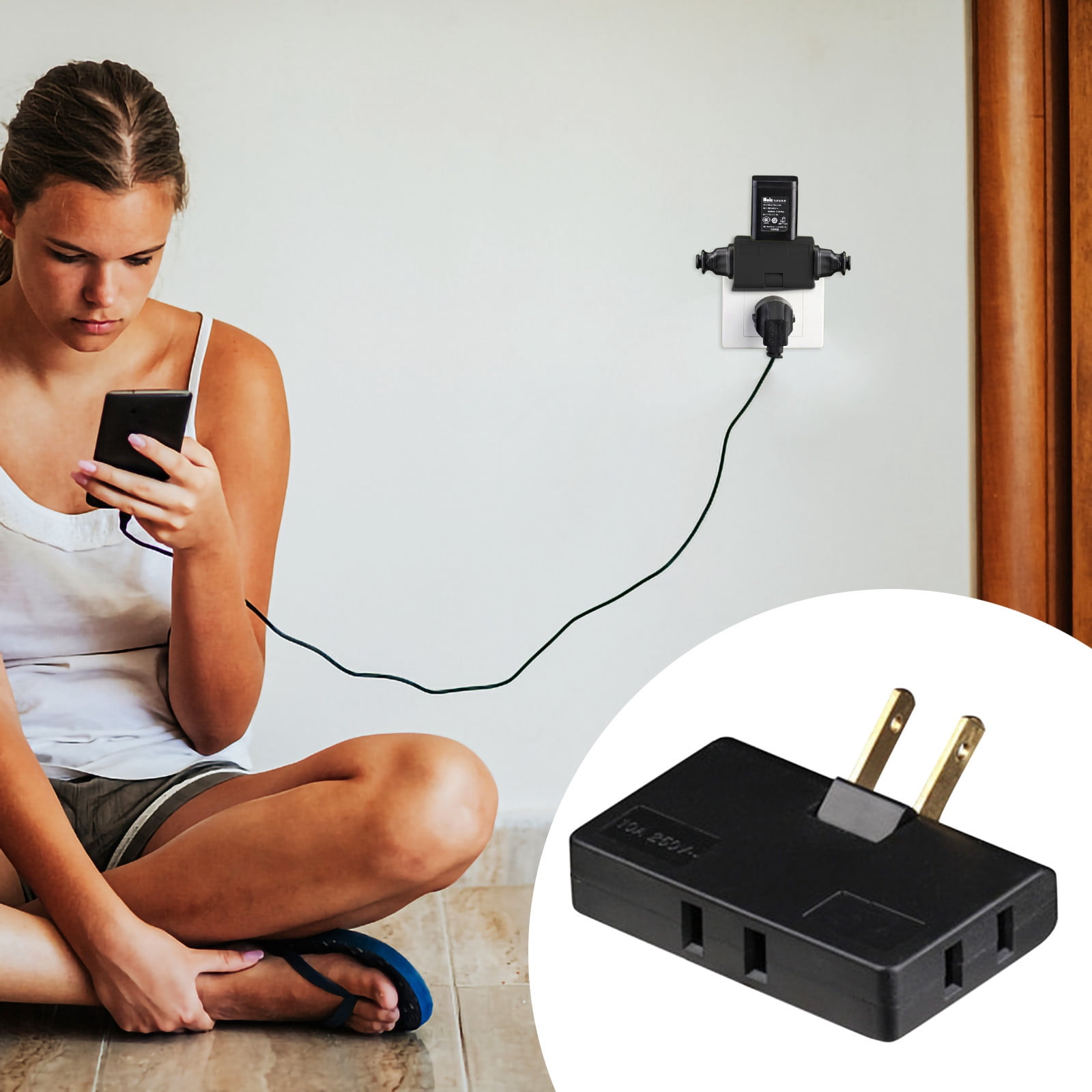 SDJMa Multi Plug Outlet Extender, Multiple Outlet Splitter Box with 3 ...