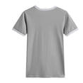 thumbnail image 4 of Camiseta de mujer Blusa casual de manga corta con costuras en bloques de color, gris claro, L Eigraketly AP002400-23, 4 of 5