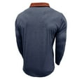 thumbnail image 6 of Txeol Long Sleeve Shirts Men's Big and Tall Casual Button Classic Work Shirt Cotton Collared Basic Golf Shirt,Dark Blue,XXXL, 6 of 7