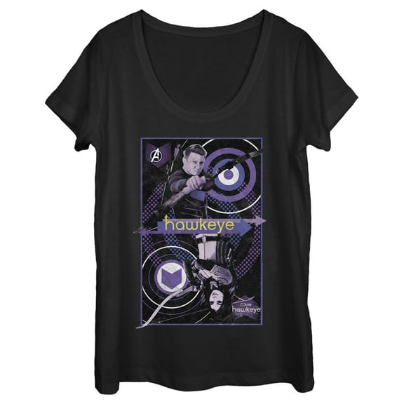 Women's Marvel Hawkeye King of Arrows Scoop Neck Black Small
