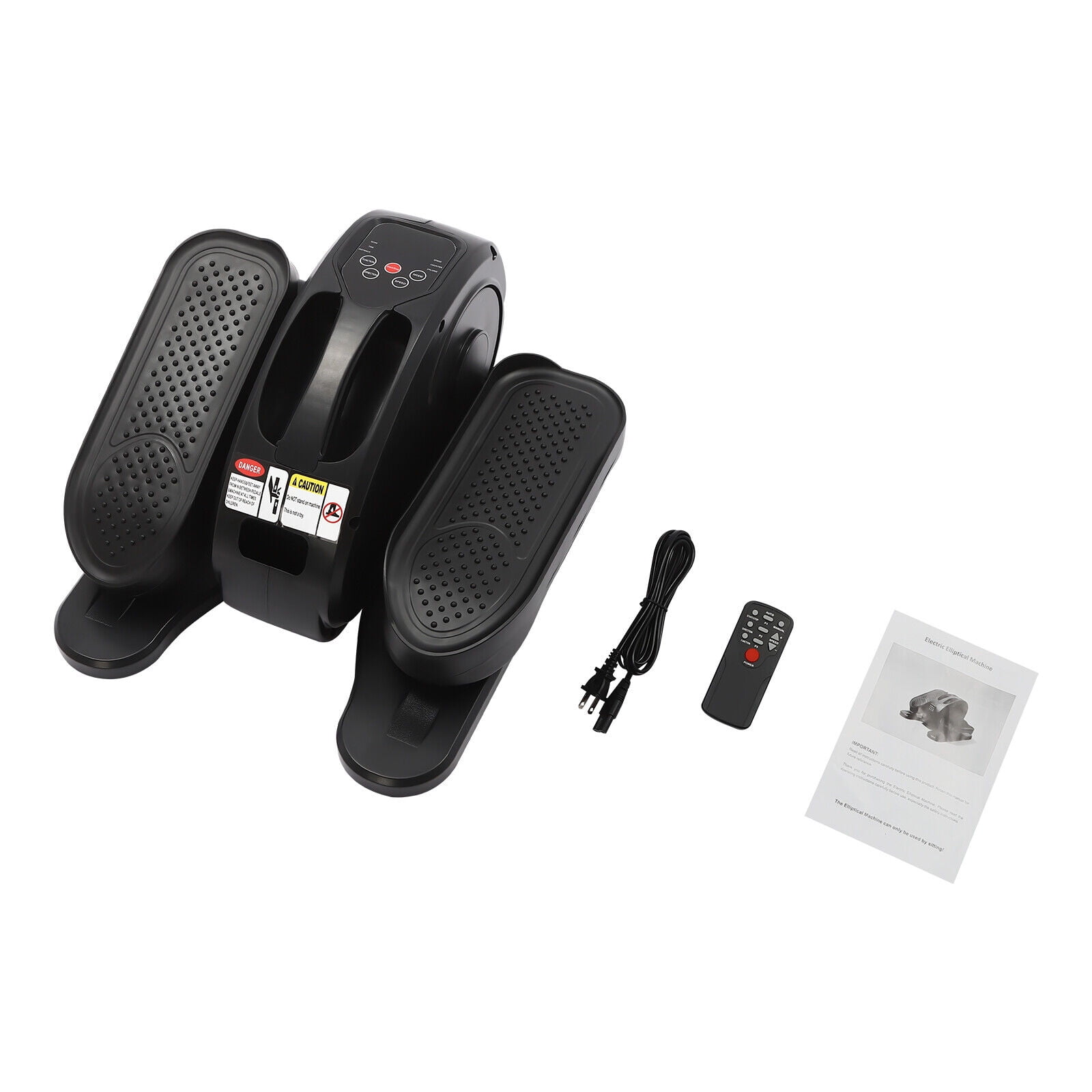 Floor Standing Black Electric Seated Leg Pedal Exerciser Under Desk Elliptical Machine w/ Remote Home