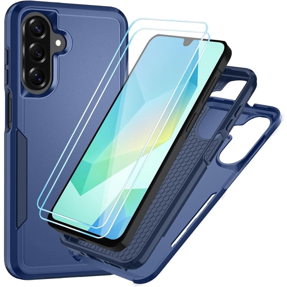 REQO for Samsung Galaxy A16 5G/4G Case with HD Screen Protector [Military Grade Drop Protection] Heavy Duty Full Body Shockproof Protection for Galaxy A16 5G Phone Case