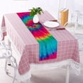 thumbnail image 3 of Linen Tie Dye Table Runner Hippie Table Decoration and Supply for Home Kitchen Dinning Room (13" x 108"), 3 of 5
