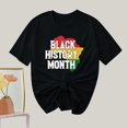 thumbnail image 4 of Camiseta de Cuello Redondo Impresa Nueva Moda Casual de Manga Corta de las Mujeres, Mezcla Ligera de Poliéster para la Primavera, 4 of 6