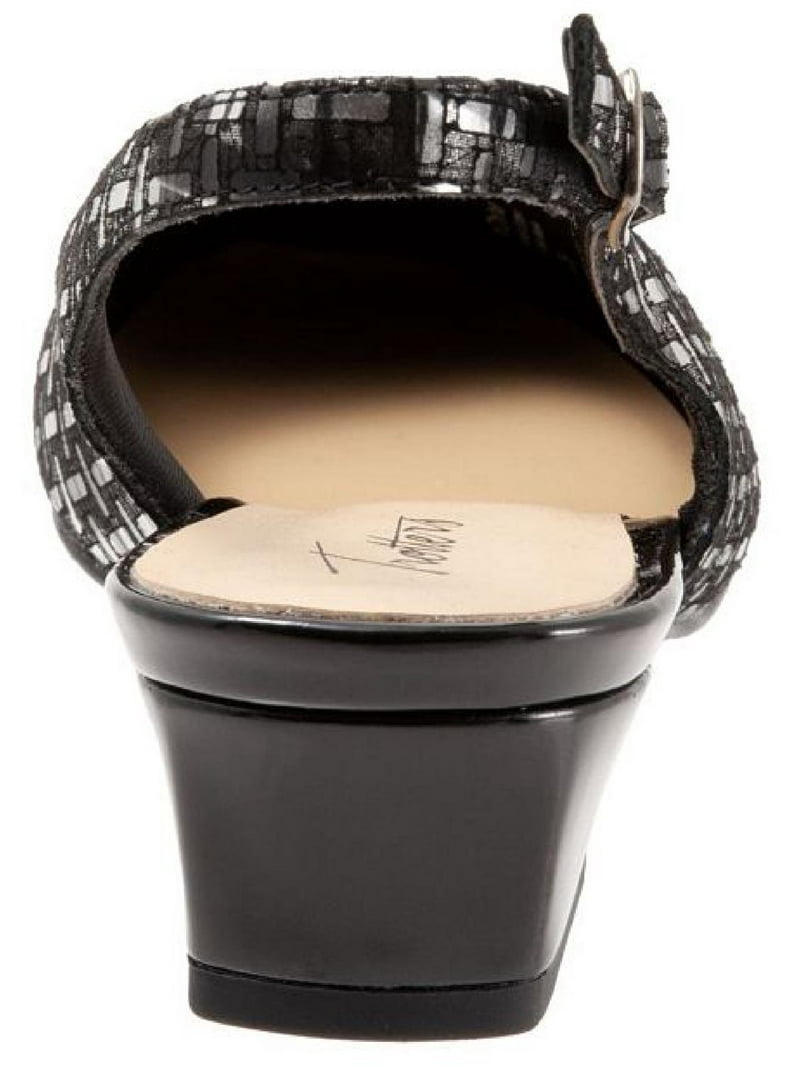 Trotters Womens Dea Leather Toe Cap Slingback Heels - Walmart.com