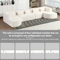 thumbnail image 4 of Harper & Bright Designs Modular Boucle Floor Couch Set, Modern Compressed Sectional Sofa with Two Chaise Lounge, 4 PC Free Combination Foam Sofa for Living Room, 143.7" Beige, 4 of 20
