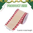 thumbnail image 3 of 5 Yards Christmas Wired Ribbon,Christmas Wired Edge Ribbons,2.48 inch Wide Christmas Wired Edge Decoration Ribbon,Burlap Wrapping Ribbon for Holiday Craft Wedding Decoration Wreaths Bow,Z-Beige, 3 of 9
