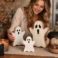 thumbnail image 6 of 3PCS Halloween Rustic Wooden Ghost Signs Cute Pink and White Spooky Farmhouse Tiered Tray Decorations Autumn Tabletop Home Ornaments Gift Set, 6 of 8