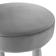 thumbnail image 6 of Bar Stool Chair Barstool, Grey Gray Silver, Velvet, Pub Cafe Bistro Dining Kitchen Hospitality Restaurant, Modern Contemporary Boutique HB34828, 6 of 9