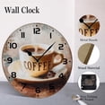 thumbnail image 4 of ZXCXRQFa Cup Of Coffee On The Table Wood Wall Clock Silent Non-Ticking Kitchen Desk Clock Battery Operated Analog Decorative Round Clocks 10 in Garden Home Decor, 4 of 7